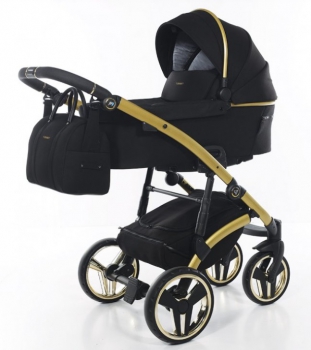 Junama kombinovaný kočárek AIR 02 Black/Gold