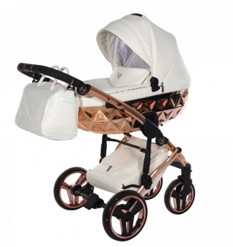 Junama kombinovaný kočárek FLUO LINE V3 GLOSSY White/Copper