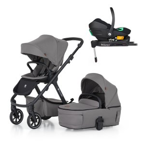 PETITEMARS PETITE&MARS Kočárek kombinovaný ICON 2v1 Dove Grey LITE RWS + Core Pro i-Size Black Grey + Báze