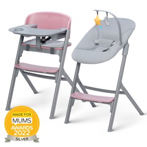 KINDERKRAFT SELECT KINDERKRAFT SELECT Set jídelní židlička Livy Aster Pink + lehátko Calmee, Premium