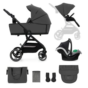 KINDERKRAFT SELECT KINDERKRAFT SELECT Kočárek kombinovaný Yoxi 3v1 Moonlight Grey