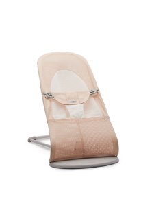 BABYBJORN Babybjorn lehátko Soft Pearly Pink/White mesh, světle šedá konstrukce