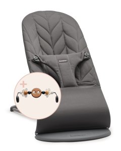  Lehátko Babybjorn bouncer Bliss Anthracite cotton Petal s hračkou Googly Eyes Black/White