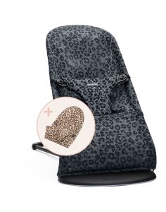 BABYBJORN Lehátko BABYBJÖRN Bouncer Bliss Anthracite/Leopard, Mesh s náhrad.potahem  Beige/Leopard, Cotton