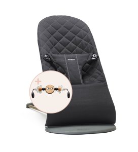 BABYBJORN Lehátko Babybjorn Bouncer Bliss Black cotton s hračkou Googly Eyes Black/White