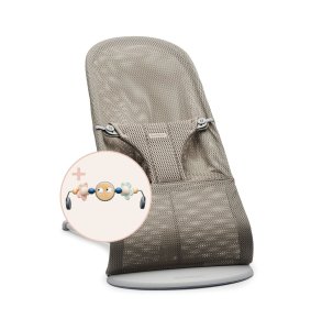 BABYBJORN Lehátko Babybjorn Bouncer Bliss Grey beige Mesh s hračkou Googly Eyes Pastel