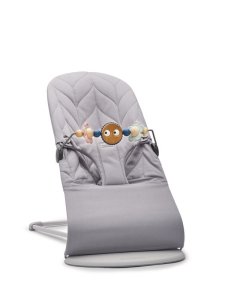 Lehátko Babybjorn Bouncer Bliss Light Grey cotton petal, světlá konstrukce+ hračka Googly Eyes Pastel