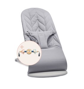 BABYBJORN Lehátko Babybjorn Bouncer Bliss Light Grey Woven Petal s hračkou Googly Eyes Pastel