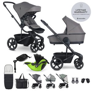 EASYWALKER EASYWALKER Kočárek kombinovaný Harvey⁵ Pebble Grey XXL RWS + KIDDY Evoluna i-size 2 + základna