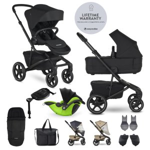 EASYWALKER EASYWALKER Kočárek kombinovaný Jimmey Pepper Black XXL RWS + KIDDY Evoluna i-size 2 + základna