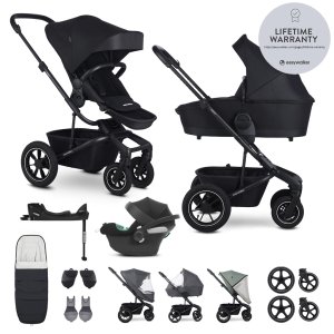 EASYWALKER EASYWALKER SET Kočárek 4v1 Harvey⁵ Midnight Black XXL AIR + CYBEX Aton B2 i-Size + základna