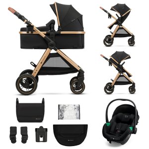 KINDERKRAFT KINDERKRAFT Kočárek kombinovaný 3v1 Esme Pro Pure Black
