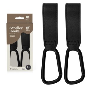 SIPO Sipo Háčky na kočárek, 2ks, černá