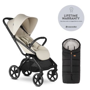 EASYWALKER EASYWALKER Kočárek sportovní Rockey L Bright Taupe + PETITE&MARS Fusak Jibot 3v1 Ink Black