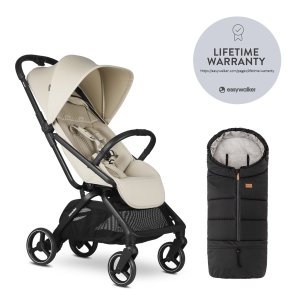 EASYWALKER EASYWALKER Kočárek sportovní Rockey M Bright Taupe + PETITE&MARS Fusak Jibot 3v1 Ink Black