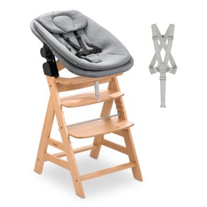Hauck Hauck Alpha+ dřevěná židle+novorozenecký Newborn set Pro s polohováním, 0m+/až 90kg, Natur
