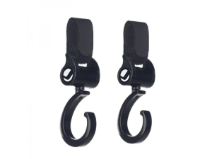  Háčky na kočárek 2 ks Black