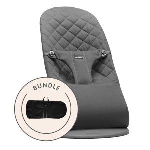 BABYBJORN Lehátko Babybjorn Balance Bliss Woven Anthracite + transportní taška