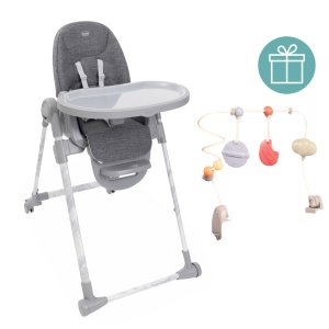 CHICCO CHICCO Židlička jídelní Polly Armonia - Carrara + Hrazdička Rainbow