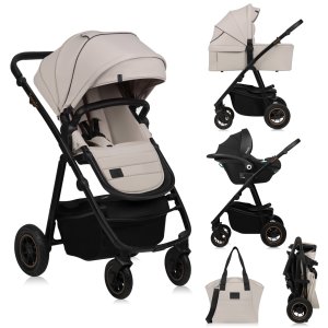 LIONELO LIONELO Kočárek kombinovaný Amber Plus 3v1 Beige Sand