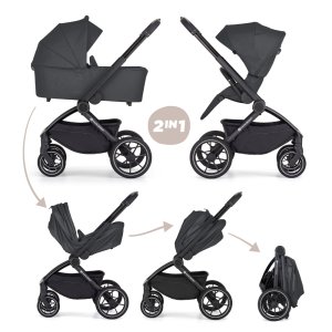 PETITEMARS PETITE&MARS Kočárek kombinovaný SCOUT 2v1 Anthracite Moon