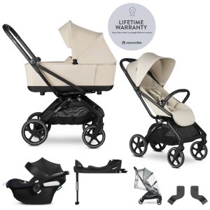 EASYWALKER EASYWALKER SET Kočárek kombinovaný 4v1 Rockey L Bright Taupe + CYBEX Aton B2 i-Size + základna