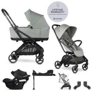 EASYWALKER EASYWALKER SET Kočárek kombinovaný 4v1 Rockey M Fresh Green + CYBEX Aton B2 i-Size + základna