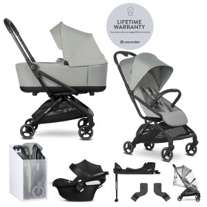 EASYWALKER EASYWALKER SET Kočárek kombinovaný 4v1 Rockey S Fresh Green + CYBEX Aton B2 i-Size + základna