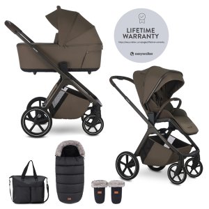EASYWALKER EASYWALKER Set kočárek 2v1 Zoey Go Chestnut Brown XXL Limited s příslušenstvím
