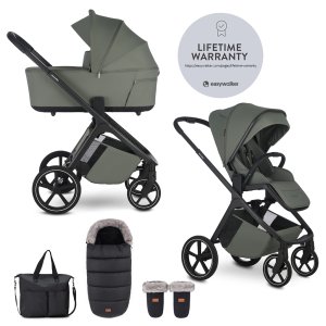 EASYWALKER EASYWALKER Set kočárek 2v1 Zoey Go Mineral Green XXL Limited s příslušenstvím