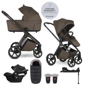 EASYWALKER EASYWALKER Set kočárek 4v1 Zoey Go Chestnut Brown XL + CBX Aton B2 i-Size + CYBEX Base One