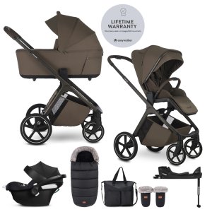 EASYWALKER EASYWALKER Set kočárek 4v1 Zoey Go Chestnut Brown XXL Limited + CBX Aton B2 i-Size + Cybex Base One