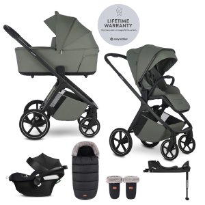 EASYWALKER EASYWALKER Set kočárek 4v1 Zoey Go Mineral Green XL + CBX Aton B2 i-Size + CYBEX Base One