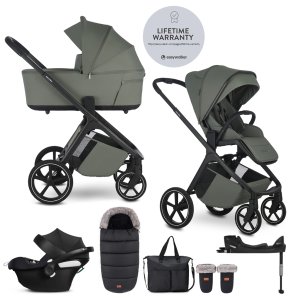 EASYWALKER EASYWALKER Set kočárek 4v1 Zoey Go Mineral Green XXL Limited + CBX Aton B2 i-Size + Cybex Base One