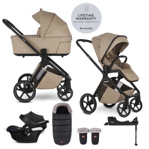 EASYWALKER EASYWALKER Set kočárek 4v1 Zoey Go Sand Taupe XL + CBX Aton B2 i-Size + CYBEX Base One