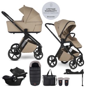 EASYWALKER EASYWALKER Set kočárek 4v1 Zoey Go Sand Taupe XXL Limited + CBX Aton B2 i-Size + Cybex Base One