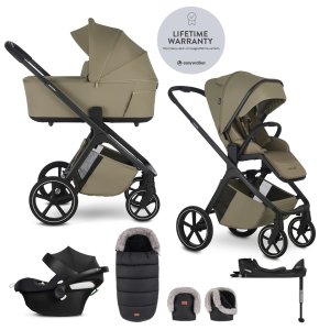 EASYWALKER EASYWALKER Set kočárek 4v1 Zoey Go Moss Green XL + CBX Aton B2 i-Size + CYBEX Base One