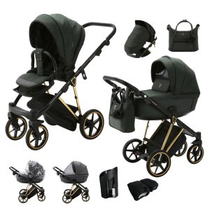 ADAMEX ADAMEX Kočárek kombinovaný Belissa Special Edition Dark Green/Gold